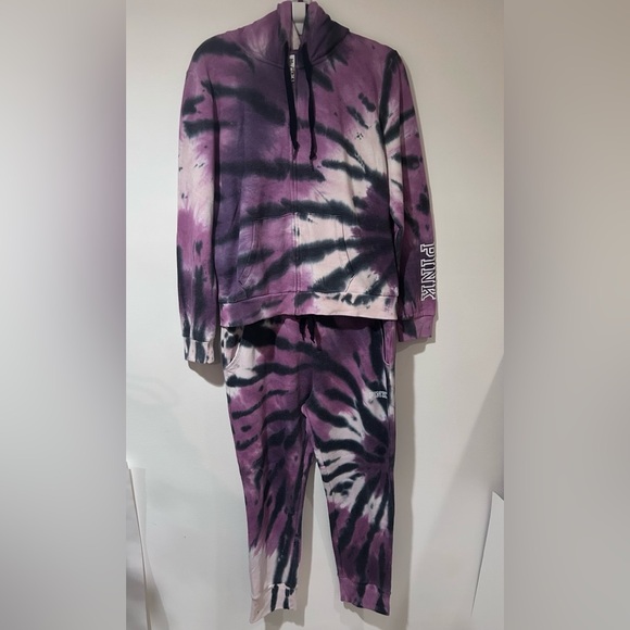 PINK Victoria's Secret Purple Tie-Dye Sweatsuit - Picture 1 of 14